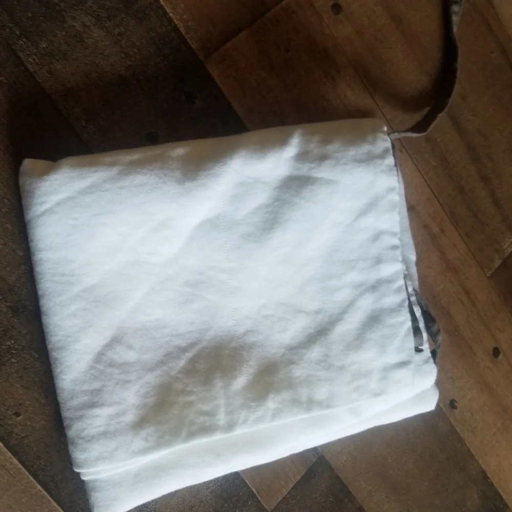 1 West Elm linen pillow sham white gray side ties King